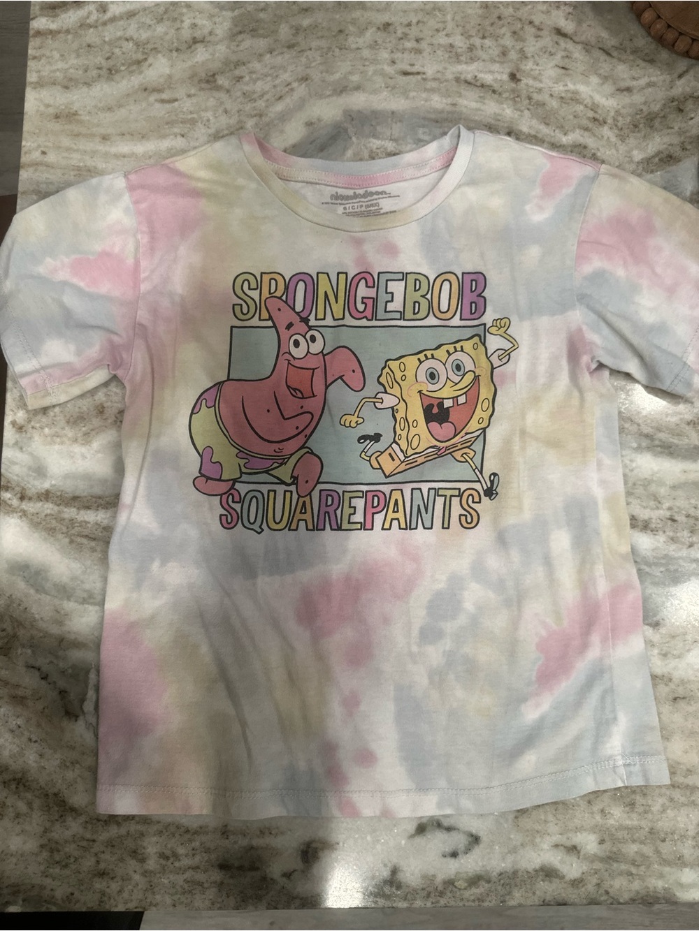 Nickelodeon SpongeBob Tie-Dye Tee - Pastel Pink/Blue/Yellow